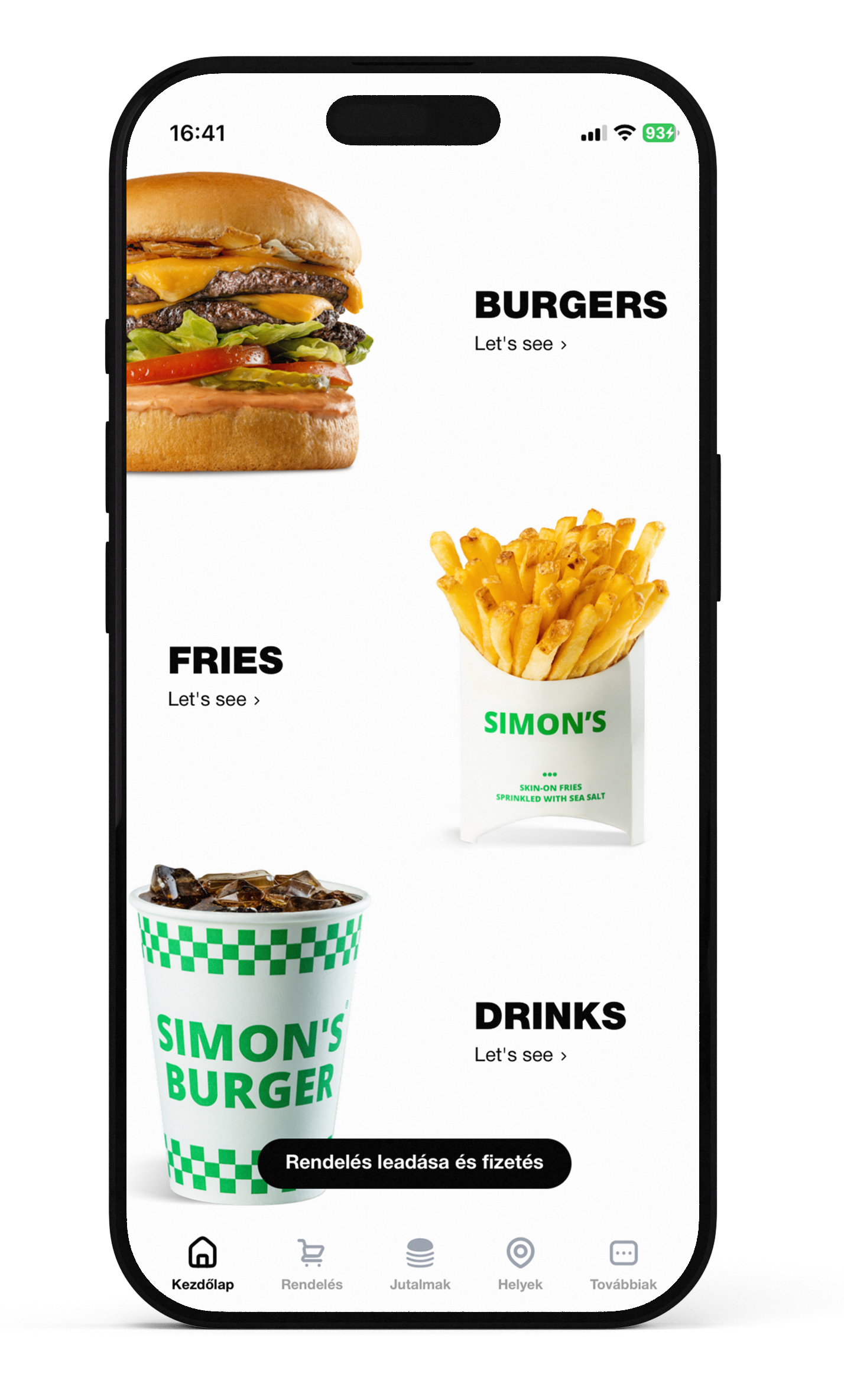 Simon's Burger App